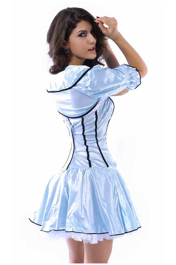 Uniform Costume Sky Blue Two Pieces French Maid Costume - Click Image to Close